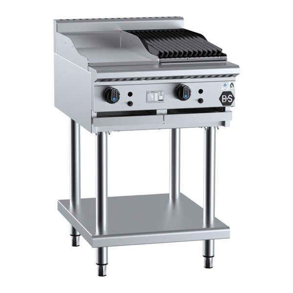 B&S BT-GRP3-CBR3 Gas Combination 300mm Grill Plate and 300mm Char Broiler (NAT Gas)