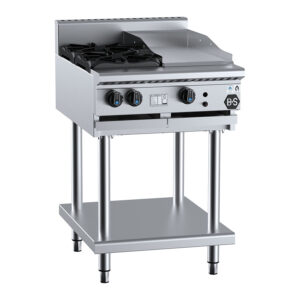 B&S BT-SB2-GRP3 Gas Combination 2 Open Burner with 300mm Grill Plate (LPG Gas)