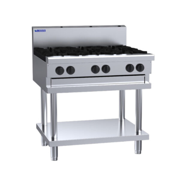 Luus CS-2B6P 900mm 2 Burner Cooktop with 600mm Griddle (NAT Gas)