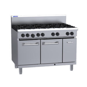 Luus RS-6B3P 1200mm Gas Range 2 Burner with Griddle on Static Oven (Nat Gas)