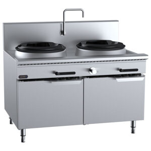 Verro VUFWWD-2-DD Deluxe Series 2 Hole Gas Waterless Wok Table with Duckbill Burners (LPG Gas)