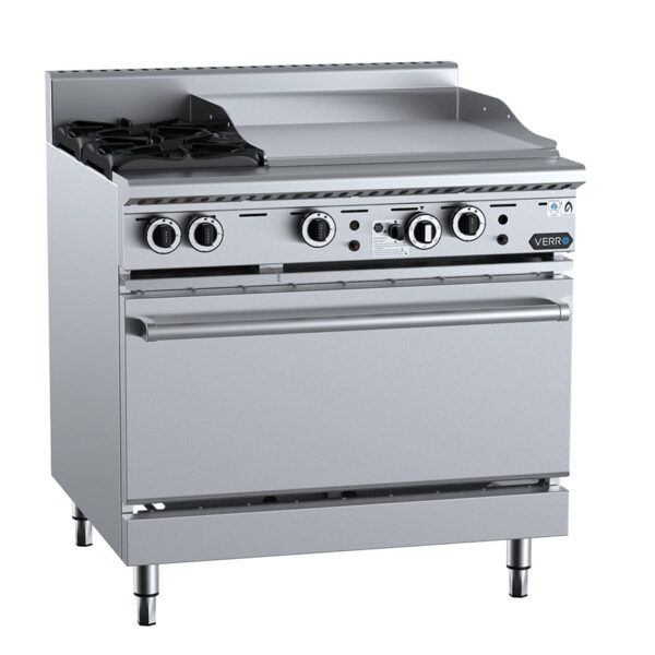 Verro VOV-SB2-GRP6 900mm Gas Combination Burner and Griddle on Static Oven (LPG Gas)