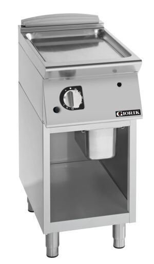 Giorik FLG72GCRXT 400mm Gas Smooth Satin Chrome Plate Frytop/Griddle on Open Base (NAT Gas)