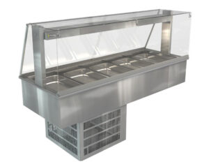 Cossiga LSRF5-FS 5 x 1/1GN Drop In Refrigerated Cold Well with Square Glass Assisted Service