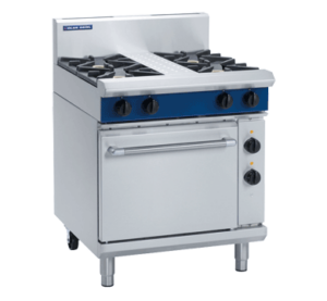 Blue Seal Black Series GE505D 750mm Gas 4 Burner Cooktop Range on 1/1 GN Electric Static Oven. (NAT Gas)