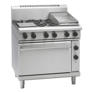Waldorf RN8613GE Gas Combination 4 Burner and Griddle on Electric Static Oven (NAT Gas)