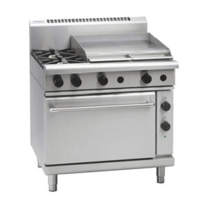 Waldorf RN8616GE 900mm Gas 2 Burner Cooktop with 600mm Griddle on Electric Static Oven. (NAT Gas)
