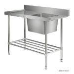 Simply Stainless SS08.7.1200.L 1200x700mm Left Hand Dishwasher Inlet Bench