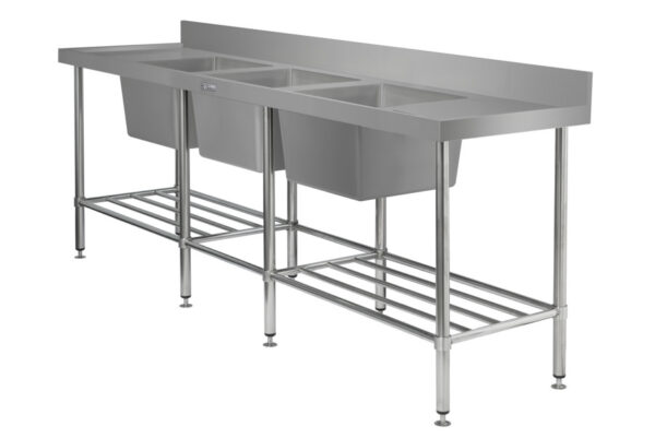 Simply Stainless SS24.6.2400 Triple Bowl Sink Bench