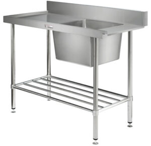 Simply Stainless SS08.6.1200.L 1200x600mm Left Hand Dishwasher Inlet Bench
