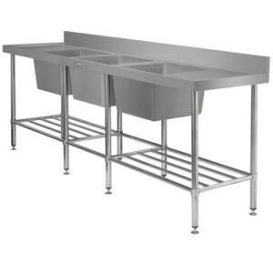 Simply Stainless SS24.7.2400.TB Triple Bowl Sink Bench