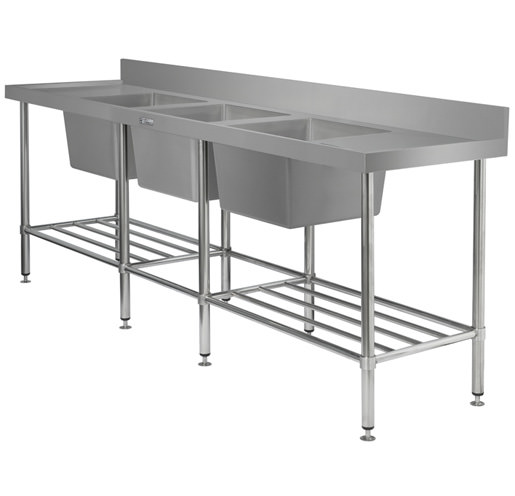 Simply Stainless SS24.7.2400.TB Triple Bowl Sink Bench Simply Stainless SS24.7.2400.TB Triple Bowl Sink Bench