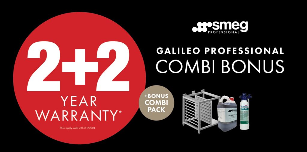 Smeg Professional 2+2 Guarantee on Galileo Ovens! Banner 2x2Combi 1920x600px 1