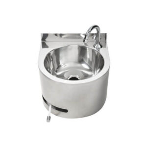 3 Monkeez AB-KNEEHB-RTMV Round Knee Operated Hand Basin with Thermostatic Mixing Valve