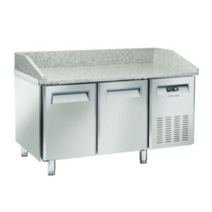 Saltas MPB0020 Two Solid Door Marble Top Pizza Fridge with Splashback
