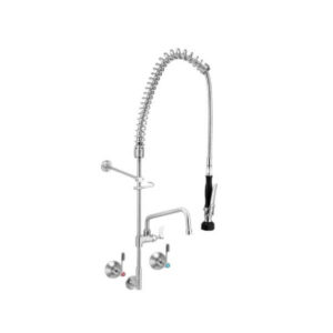 3 Monkeez T-3M53822 Stainless Steel Wall top Assembly and Elbow Pre Rinse Unit with 12" Pot Filler