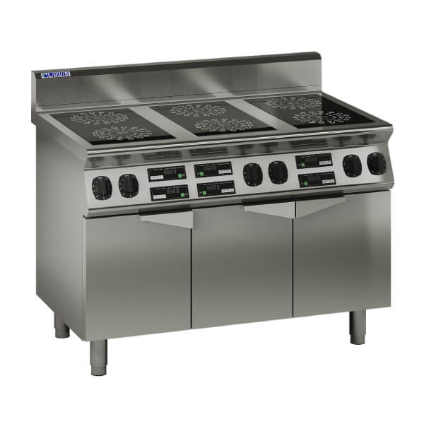 Luus EC7-6B Six Zone Induction Cooktop on Cabinet Base with Doors Luus EC7-6B Six Zone Induction Cooktop on Cabinet Base with Doors.