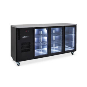 Williams HC3UGBHC Three Door 640Lt Undercounter Bar Fridge in Black