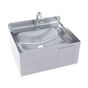 3 Monkeez AB-KNEEHBTMV-1 Hands Free Knee Operated Stainless Steel Basin with Thermostatic Mixing Valve