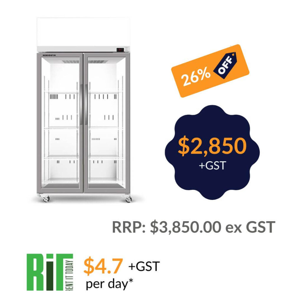 EziCore TCE1000N 2 Glass Door Display Fridge