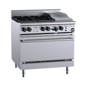B&S OV-SB4-GRP3 4 Open Burner and 300mm Grill Plate Combination Oven (NAT Gas)
