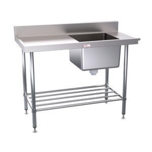 Clearance Simply Stainless SS08.6.1200.L 1200x600mm Left Hand Dishwasher Inlet Bench