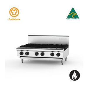 Goldstein PFB36-X 6 Burner Bench Mounted Gas Cooktop. (NAT Gas)