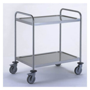 Tournus 801582 1000 x 600mm Two Tray Stainless Steel Serving Trolley