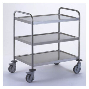Tournus 801583 1000 x 600mm Three Tray Stainless Steel Serving Trolley