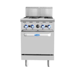 Cookrite AT80G4B-O Four Burner Gas Cook Top with Oven (LPG Gas)
