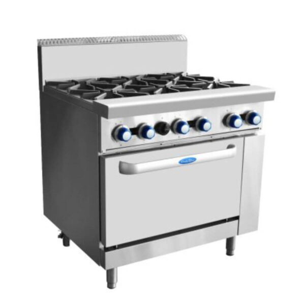 Cookrite AT80G6B-O Six Burner Gas Cook Top with Oven (NAT Gas ...