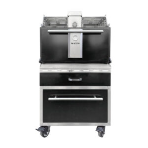 WETA CWG-900 2 x 1/1GN Charcoal Oven. Finished in Black.