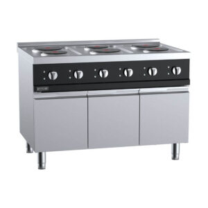B&S DLZS6N-C13D8 Scooker Series Solid Plate Six-Zone Electric Boiling Top. Finished in Stainless Steel.