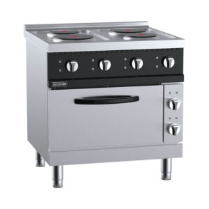 B&S DLZSJ4N-C14D2 Scooker Series Solid Plate Four-Zone Electric Boiling Top With Oven.