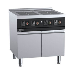 B&S HLBZ4N-C14 Scooker Series Full Length Glass Four-Zone Induction Boiling Top.