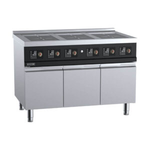 B&S HLBZ6N-C21 Scooker Series Full Length Glass Six-Zone Induction Boiling Top.