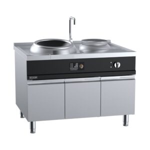 B&S HLXCDQ1-C14 Scooker Series Single Wok With Rear Warming Pot Induction – Large Ring.