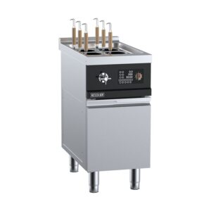 B&S HLZMDN6-C12 Scooker Series Single Pan Noodle Induction Cooker with 6 Baskets.