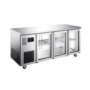 Williams HTU3GSHC Topaz Series Three Glass Door, 410Lt Self-Contained Undercounter Fridge.