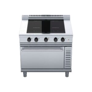 Waldorf INL8410ECF 800 Series 900mm 4 x 5.0kW Full Zone Electric Induction Range Convection Oven - Low Back Version. (3P)