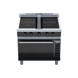 Waldorf Bold INLB8410ECR3 800 Series 900mm 4 x 3.5kW Round Zones Electric Induction Range Convection Oven - Low Back Version. (3P)