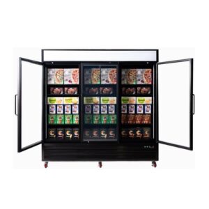 Bromic UF1980GDL-NR Three Door, 1980Lt Flat Glass Upright Display Freezer. (10A)