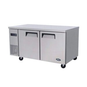 Atosa YPF9035 Two Solid Door, 232Lt Undercounter Freezer. Finished in Stainless Steel.
