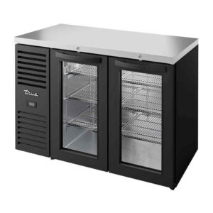 True Refrigeration TBR48-RISZ1-L-B-GG-2 440Lt Two Glass Swing Doors Bar Fridge in Black