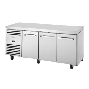 True TCR1/3-CL-SS-DL-DR-DR Three Solid Swing Door, 1/1 GN, 630Lt Undercounter Gastronorm Fridge