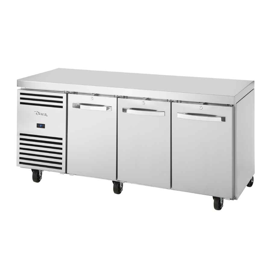 True TCR1/3-CL-SS-DL-DR-DR Three Solid Swing Door, 1/1 GN, 630Lt Undercounter Gastronorm Fridge True TCR1/3-CL-SS-DL-DR-DR Three Solid Swing Door, 1/1 GN, 630Lt Undercounter Gastronorm Fridge