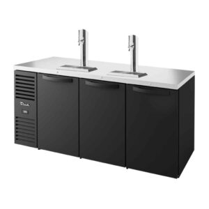 True Refrigeration TDR72-RISZ1-L-B-SSS-2 660Lt Three Solid Swing Doors Keg Fridge/Dispenser in Black