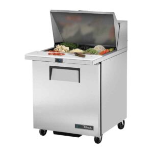 True Refrigeration TSSU-27-12M-C-HC 184Lt 12 x 1/6 Top Pans, One Solid Swing Door Prep Table