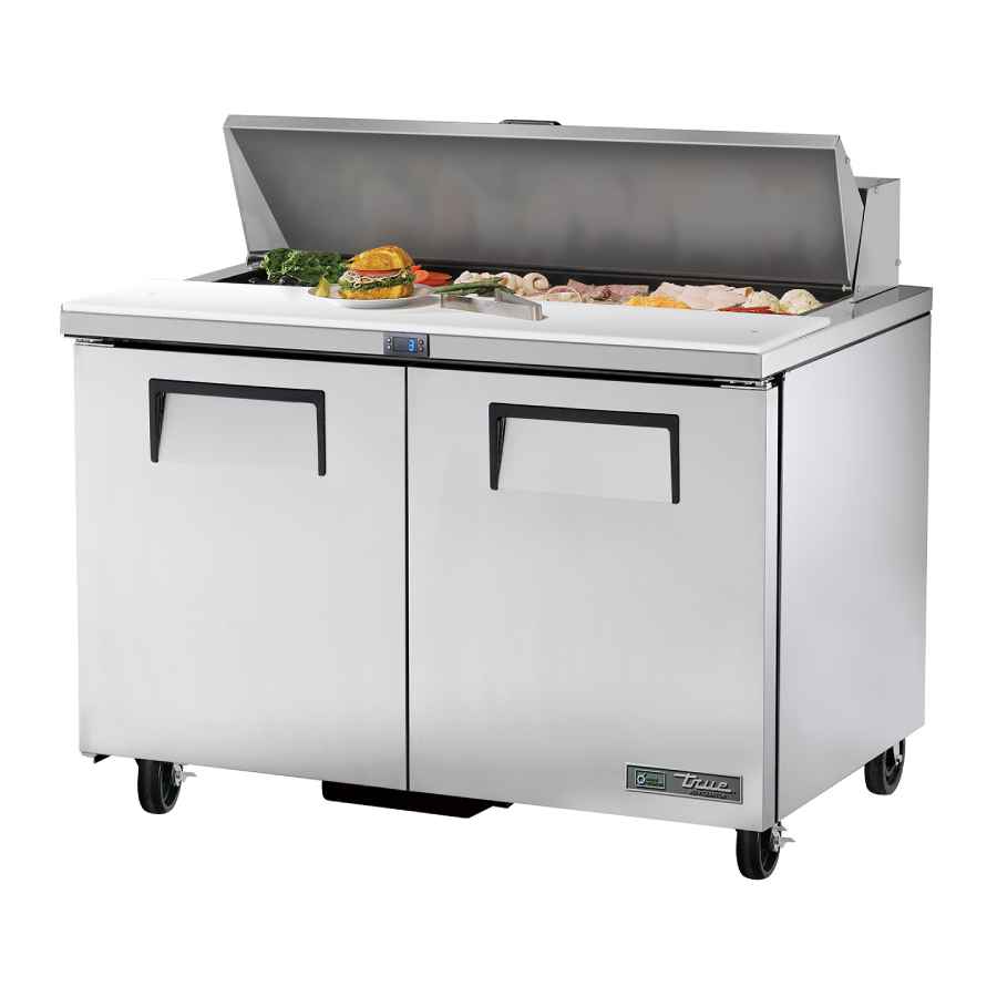 True Refrigeration TSSU-48-12-HC Two Solid Door, 12 x 1/6 GN Sandwich/Salad Prep Table Fridge True Refrigeration TSSU-48-12-HC Two Solid Door, 12 x 1/6 GN Sandwich/Salad Prep Table Fridge