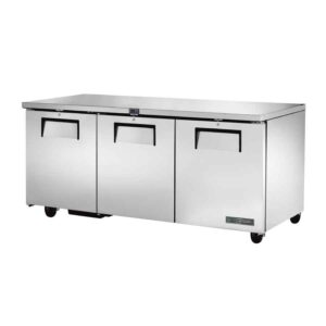 True Refrigeration TUC-72-HC Three Solid Swing Door, 583Lt Undercounter Fridge